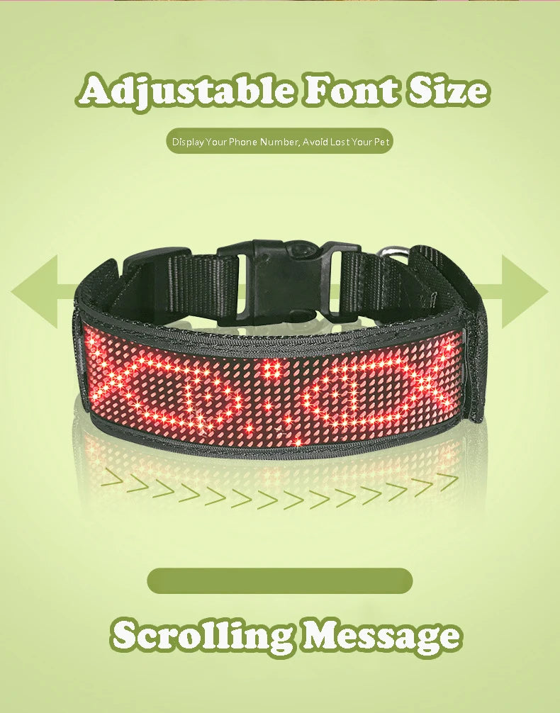 Stand Out in Style: Personalized Glow-in-the-Dark LED Dog Collar with Bluetooth App Control for Unmatched Pet Distinction