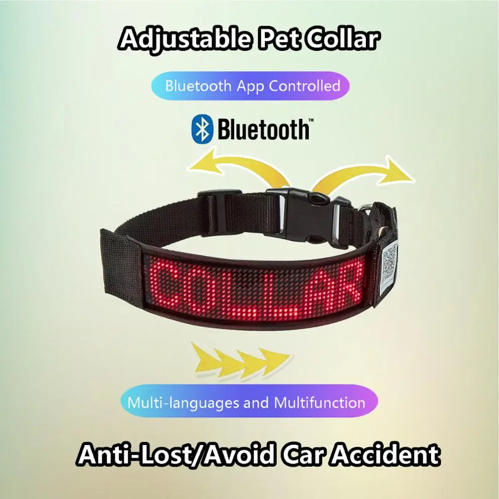 Stand Out in Style: Personalized Glow-in-the-Dark LED Dog Collar with Bluetooth App Control for Unmatched Pet Distinction