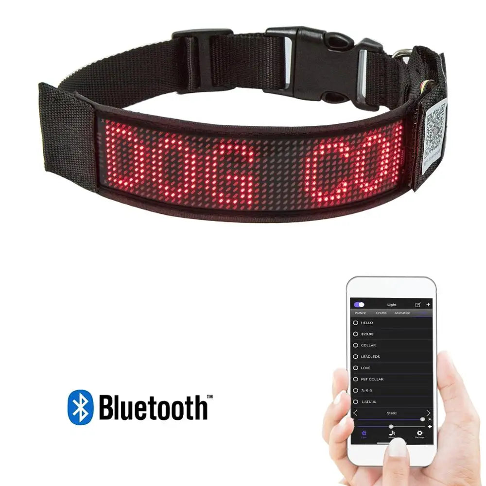 Stand Out in Style: Personalized Glow-in-the-Dark LED Dog Collar with Bluetooth App Control for Unmatched Pet Distinction