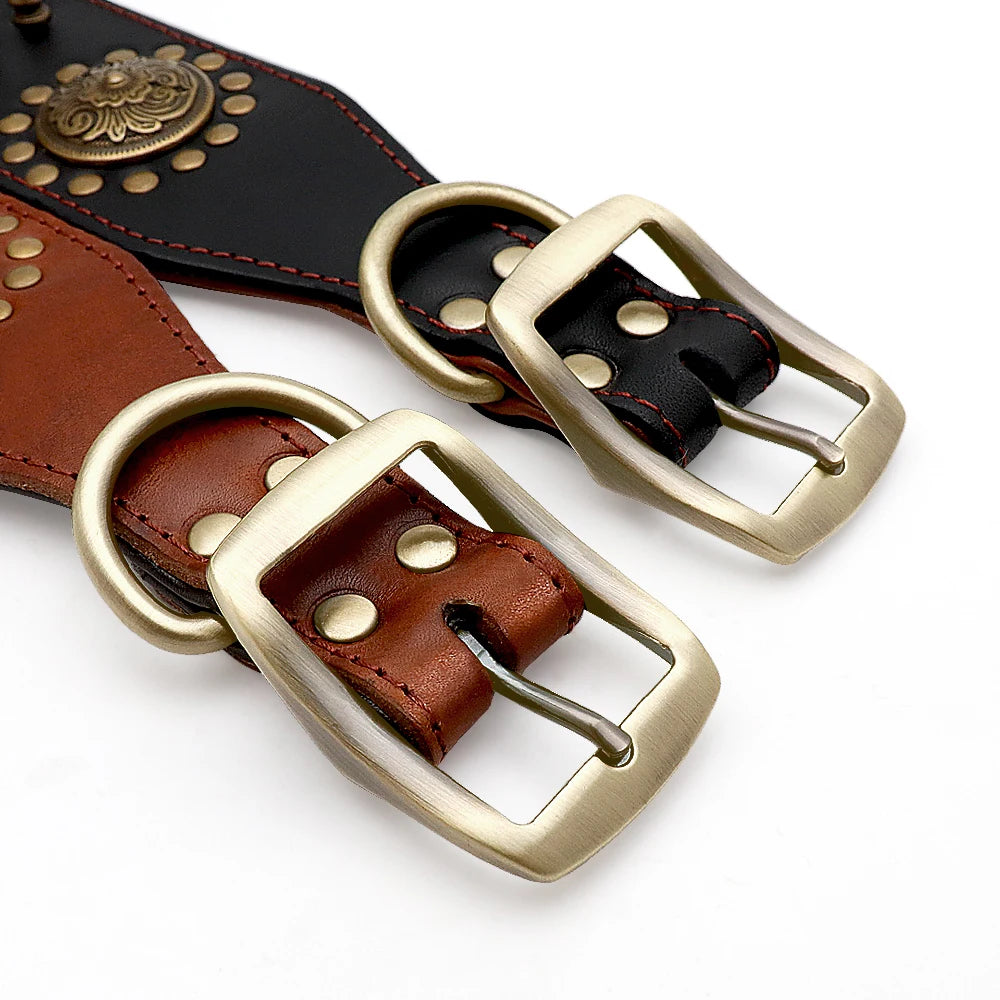 Royal Canine Craft: Luxurious Leather Collar for Medium to Large Breeds